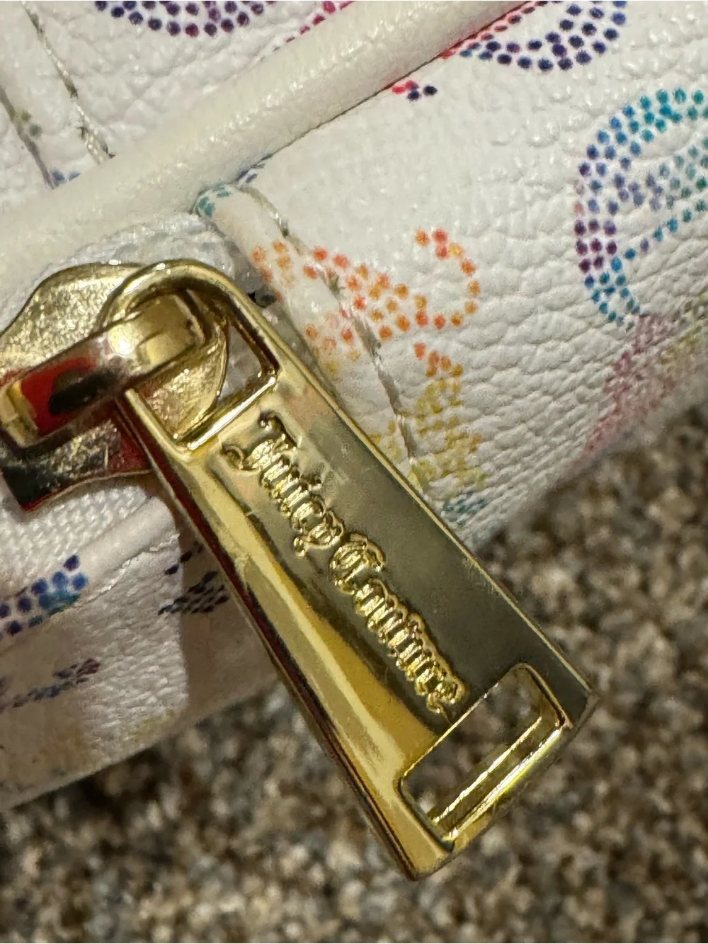 Juicy Couture White Multicolor Monogram Logo Backpack